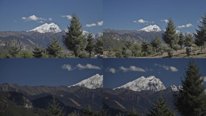 国道远眺哈巴雪山