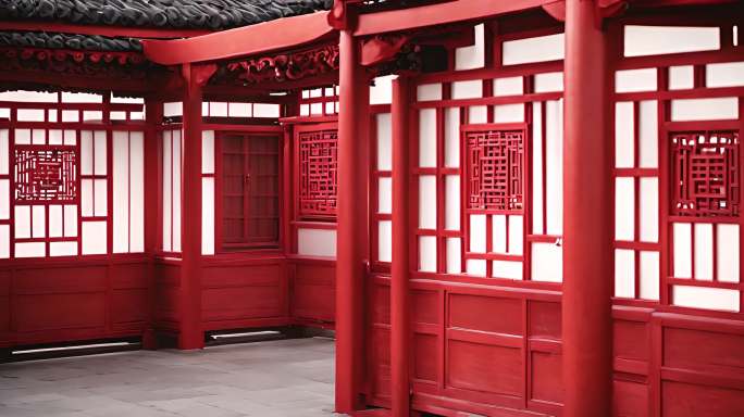中式红色建筑
