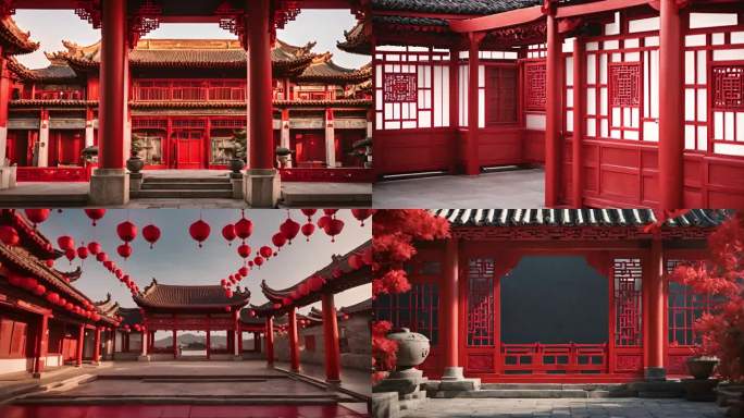 中式红色建筑