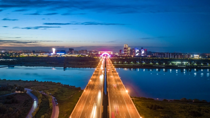 滹沱河夜景
