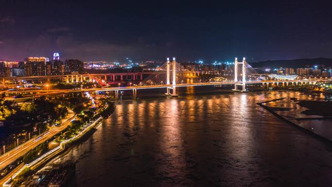 福州魁浦大桥夜景延时