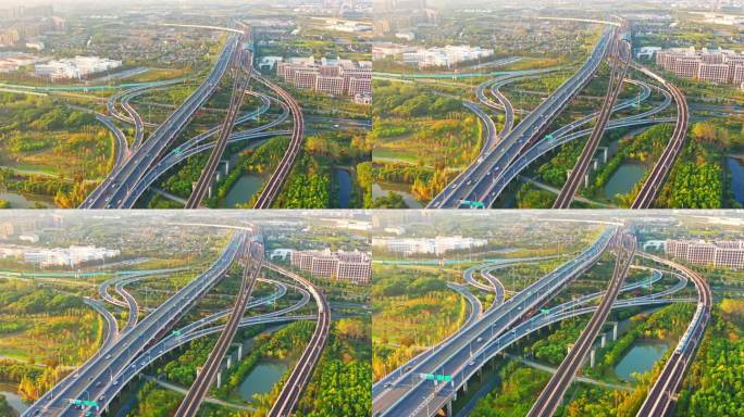 立交桥 上海 高架 车流 罗山路 秀沿路