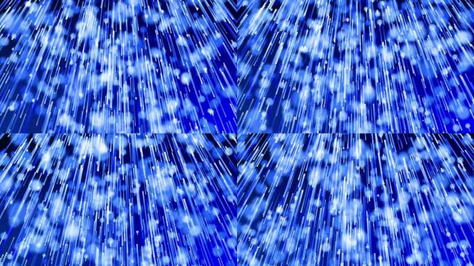 抽象的蓝色背景与浅蓝色下降粒子动画。