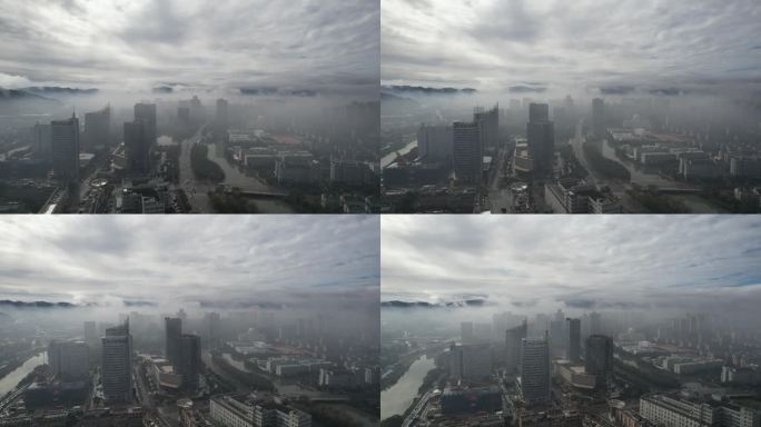 城市平流雾航拍
