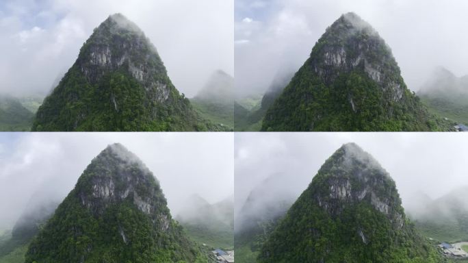 无人机拍摄的越南北部靠近中国边境的云中山