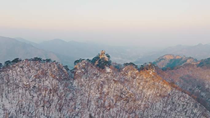 辽宁鞍山千山仙人台景区冬季航拍-2