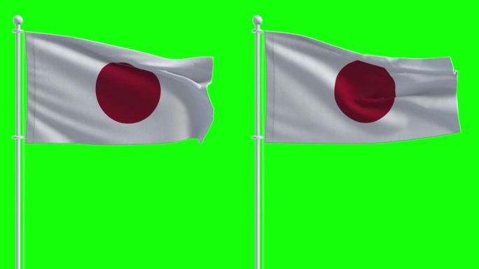 色度键背景上的日本国旗