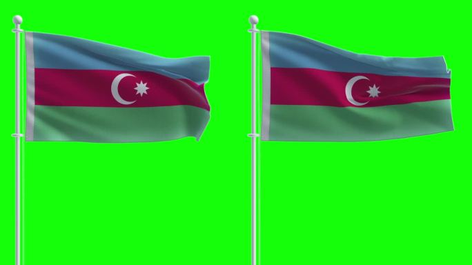 阿塞拜疆国旗的色度键背景