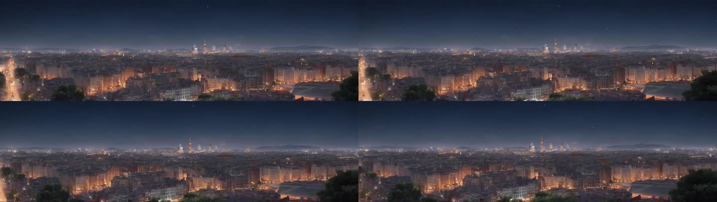 8K宽屏夜晚明亮的城市氛围背景24