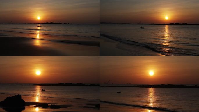 海边 日出 夕阳 出海