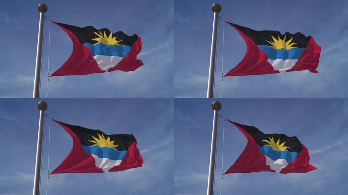 4K安提瓜和巴布达国旗-可循环