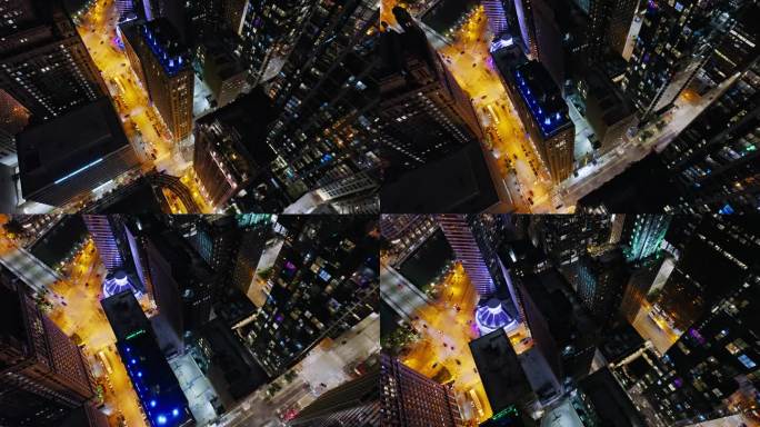 芝加哥环城夜景鸟瞰
