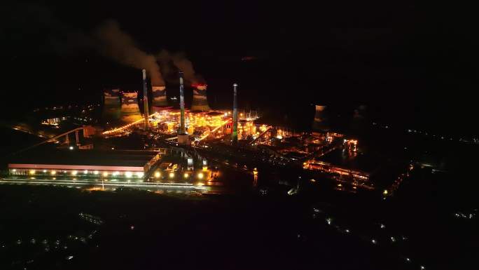 梅州火电厂夜景