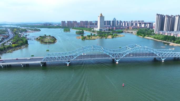 沂水沂河水利沂河国家湿地公园沂水航拍