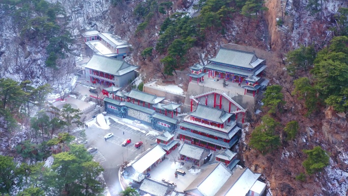 辽宁鞍山千山景区五龙宫雪景-6