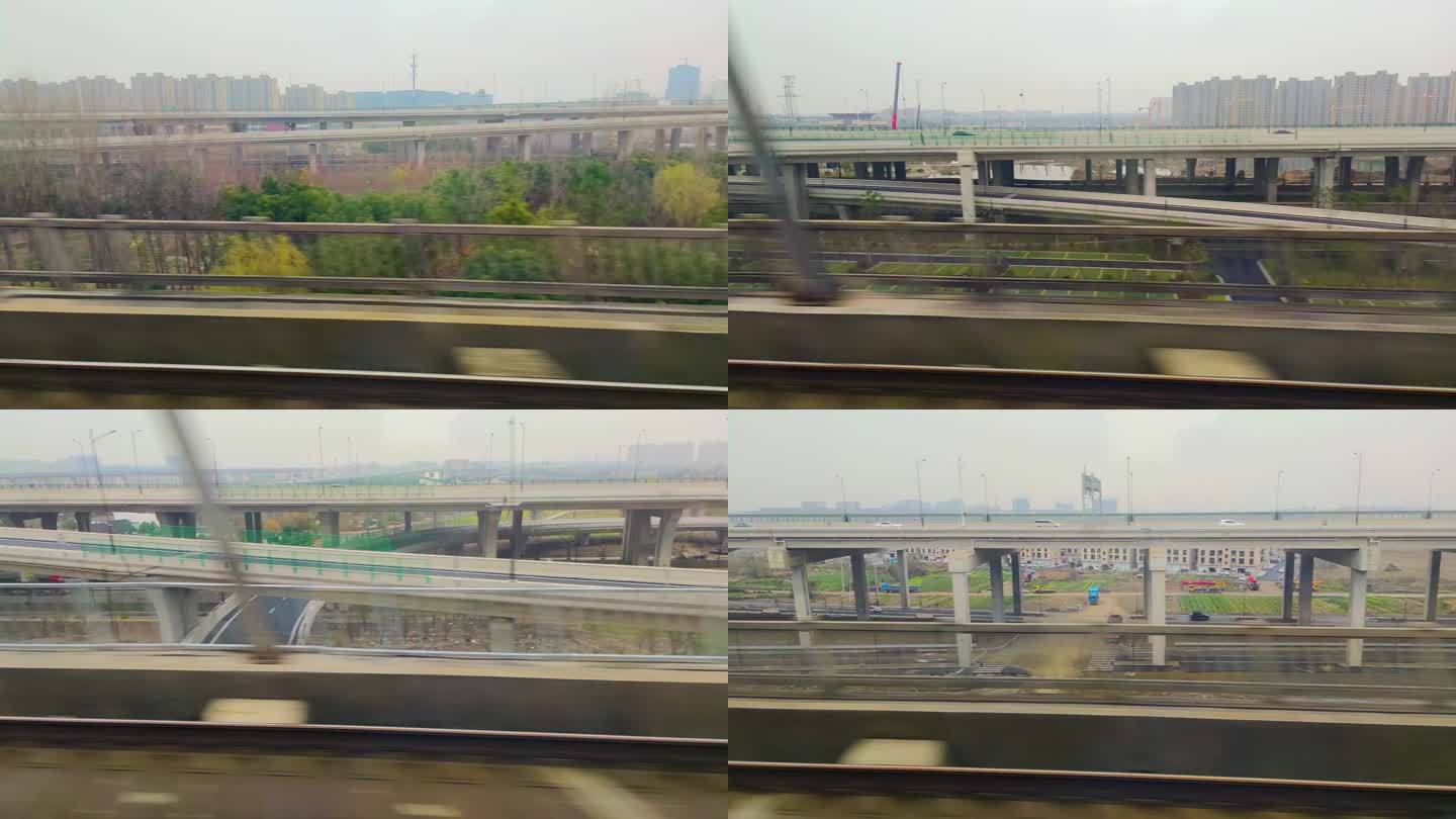 火车窗外的风景视频素材4
