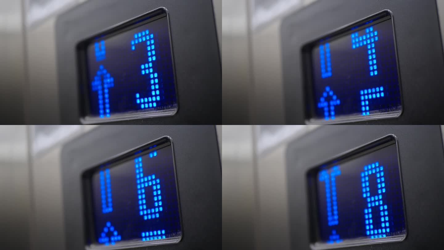 电梯屏幕上的电子数字显示