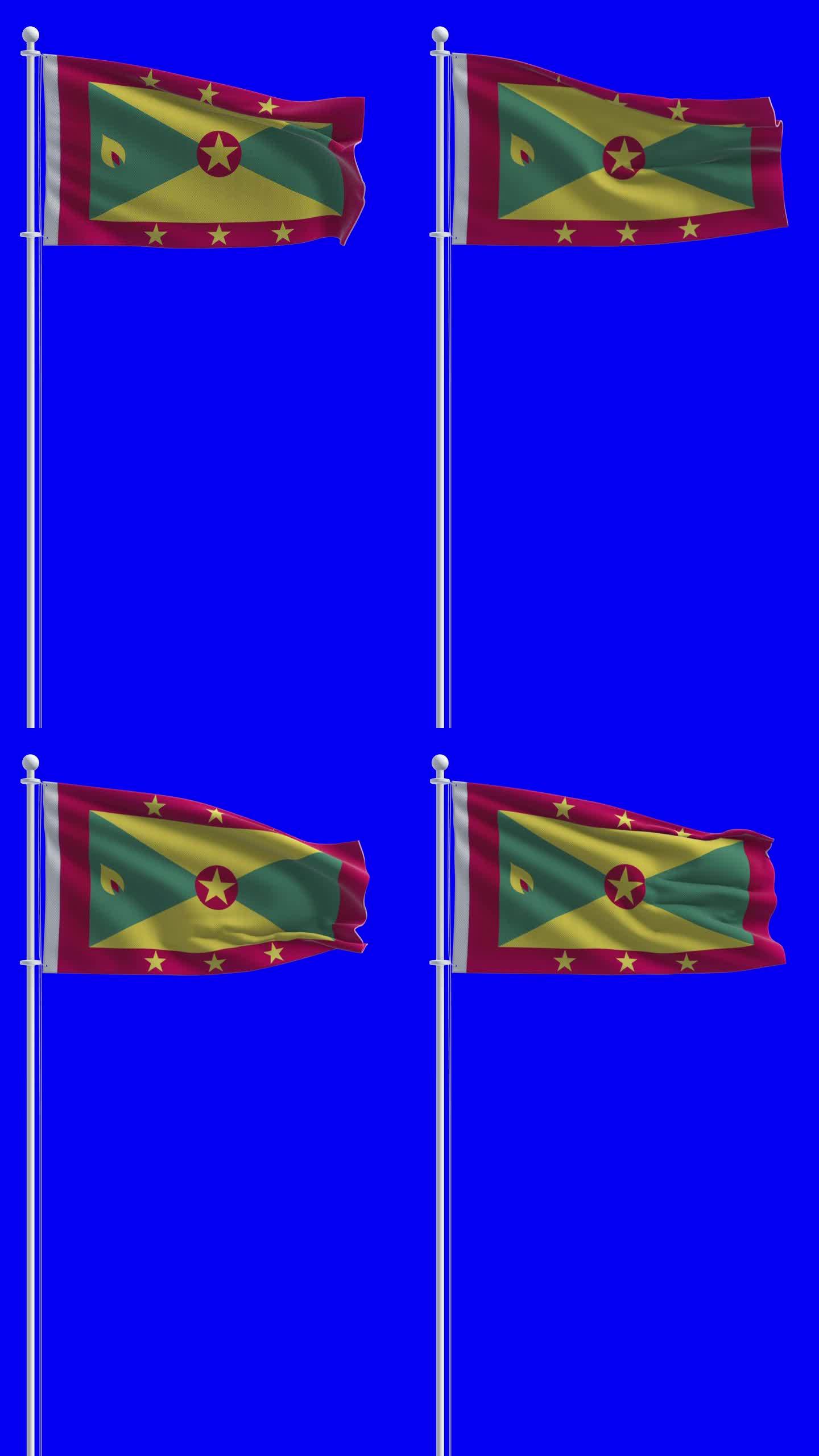 格林纳达国旗在色度键背景