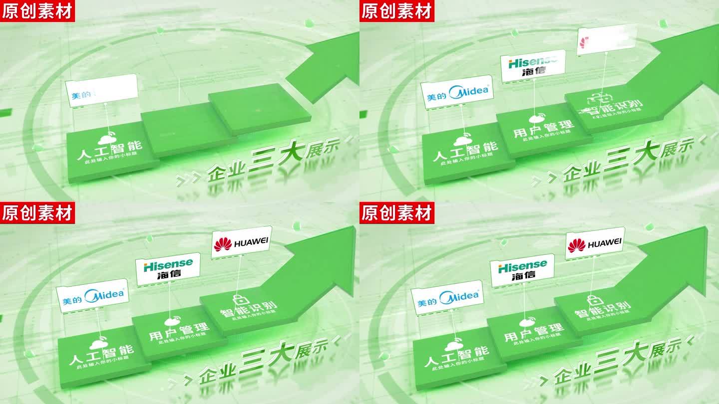 3-绿色商务企业分类ae模板包装三