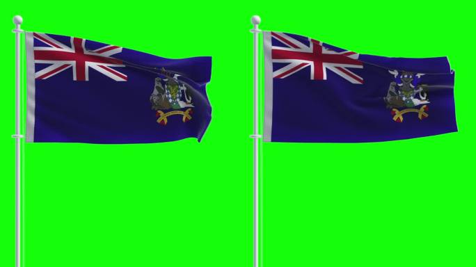 在色度键背景上的南乔治亚和南桑威奇群岛的旗帜