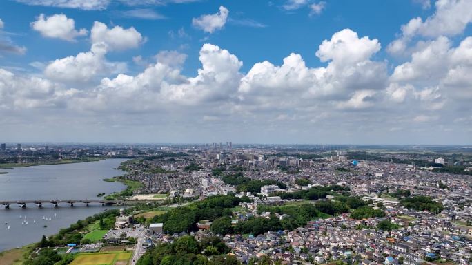 空中-城市景观的日本阿比古市千叶观光业务右小车