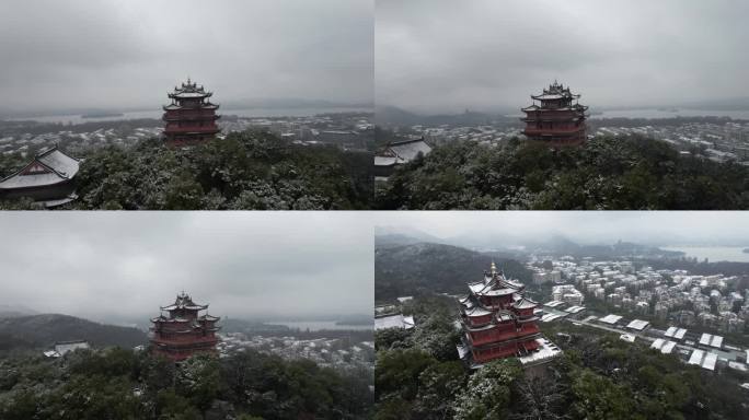 杭州城隍阁雪景4k超清