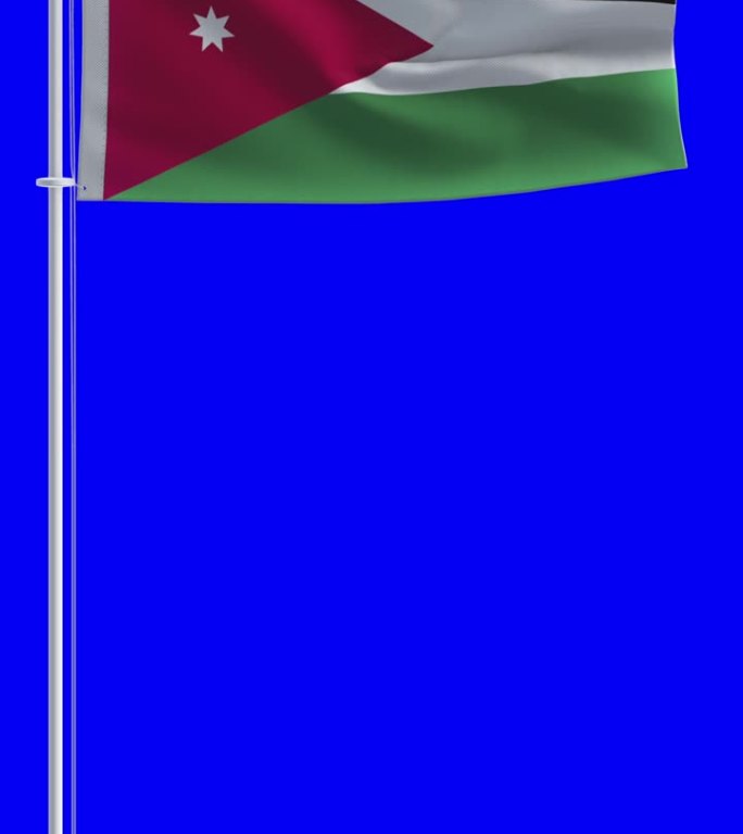约旦的旗帜在色度键背景