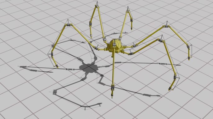 机甲蜘蛛行走动画，卡通