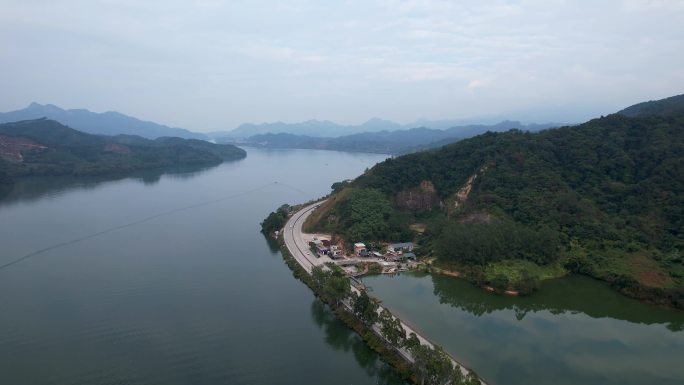 广东公路北江飞来峡自然风光山水风景航拍