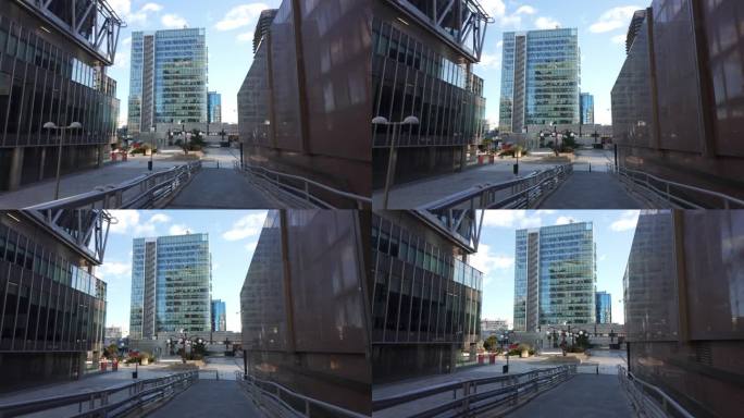 位于西班牙马德里金融区的跨国公司总部的现代摩天大楼。
