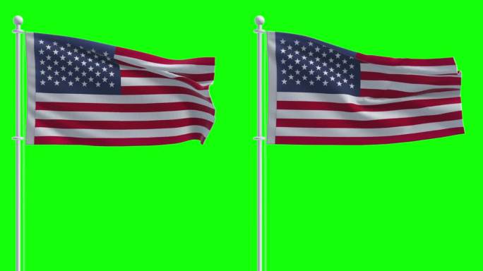 色度键背景上的美国国旗