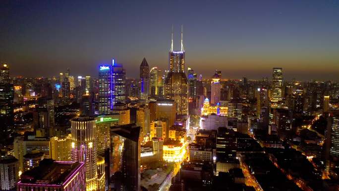 上海 浦西 南京路步行街 摩天大楼 夜景