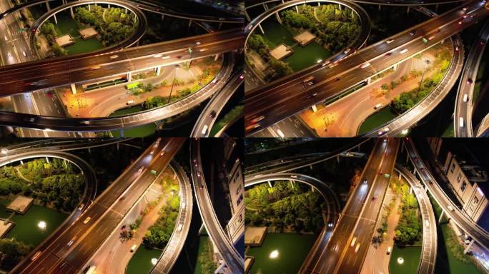 杭州东德立交桥车辆车流延时摄影