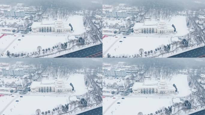 辽宁鞍山小白宫雪景航拍-2