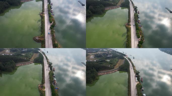 广东公路北江飞来峡自然风光山水风景航拍