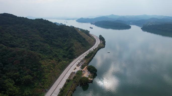 广东公路北江飞来峡自然风光山水风景航拍