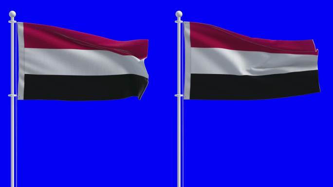 也门国旗的色度键背景