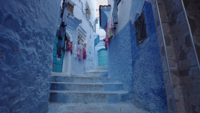 Chefchaouen，摩洛哥西北部Rif山脉中的蓝珍珠城