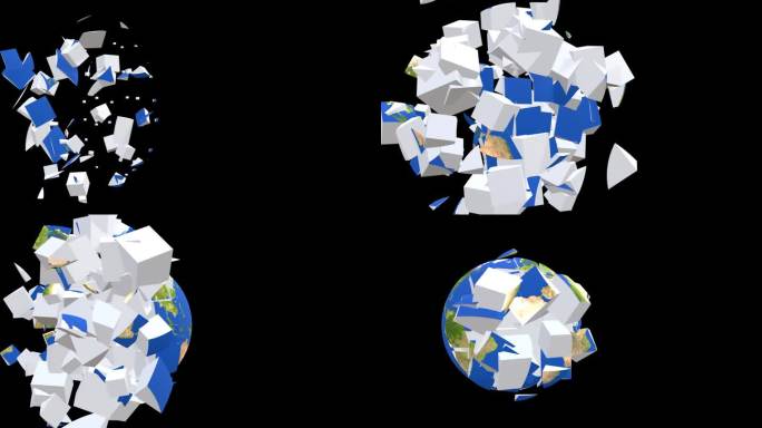 世界的形成:地球动画，复制空间