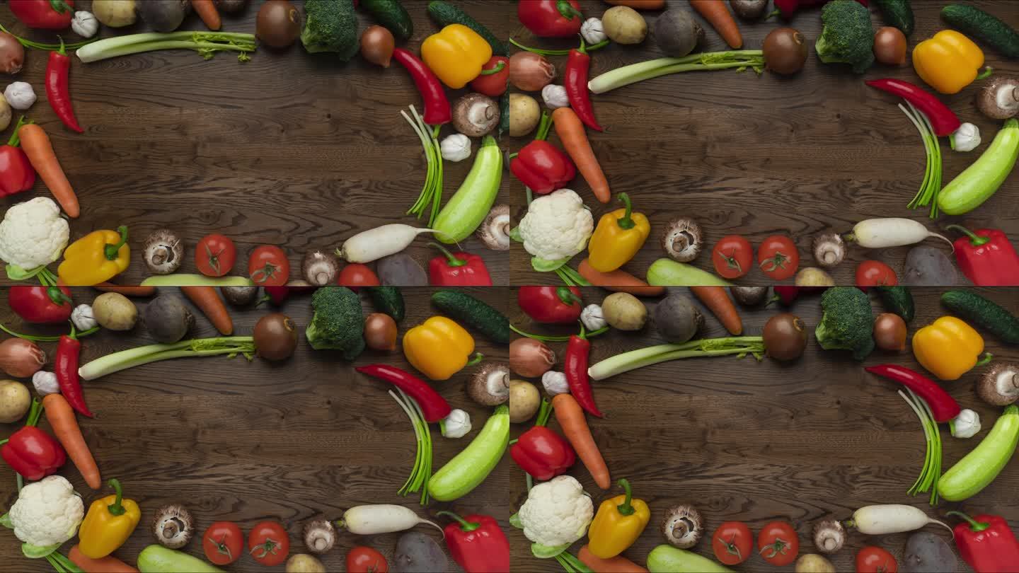 移动餐桌上的蔬菜