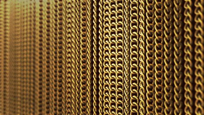 金色的金属链抽象背景