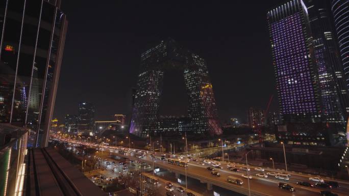 北京大裤衩中央电视台夜景4K