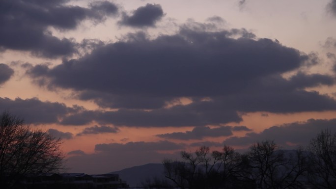 4k延时晨曦日出日落橘色天空开场片头