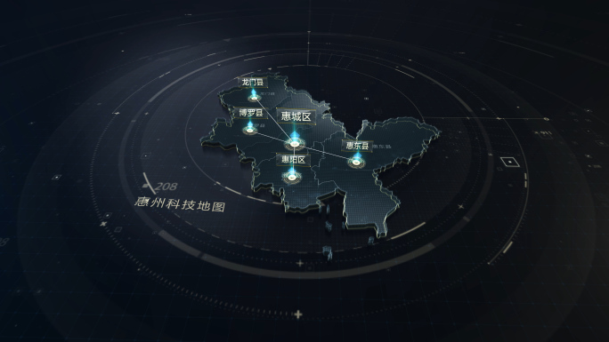 惠州科技地图金色