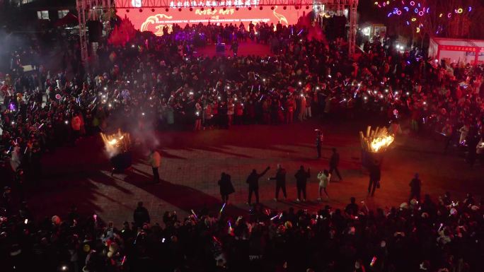 宁夏惠农燎疳节篝火晚会黄河古渡坊非遗年俗