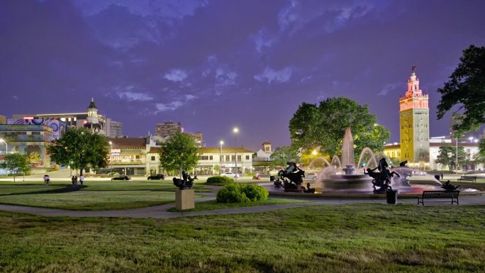 广场灯光，乡村俱乐部广场，密苏里州堪萨斯城