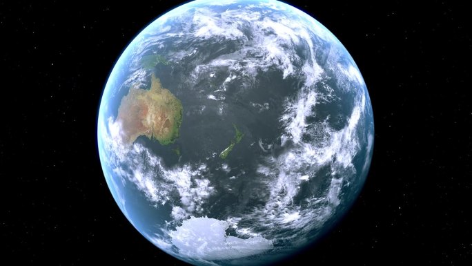 从太空到地球的岛屿湾地图缩放，新西兰