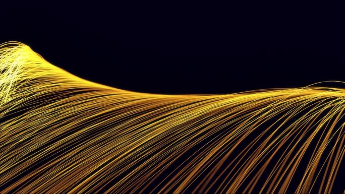 4K黄金颗粒和闪光。爆炸的烟花。抽象光纤的爆发。复杂网络内部流动的彩色电信号。介绍。标志启示者。阿尔