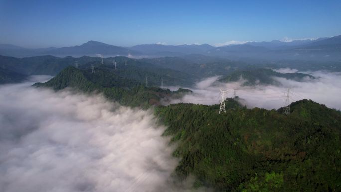 四川山川云海高压线