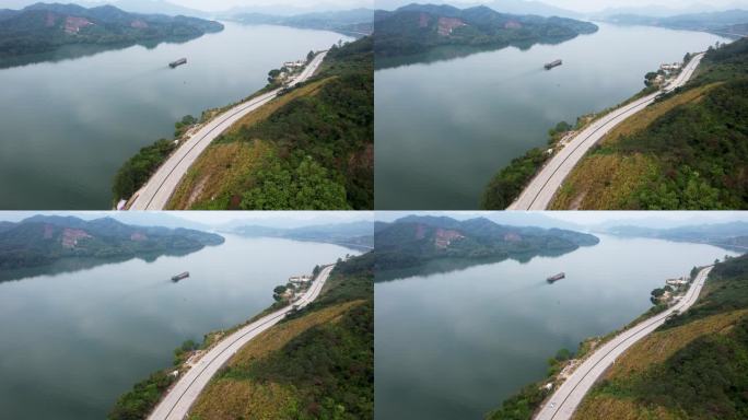 广东公路北江飞来峡自然风光山水风景航拍